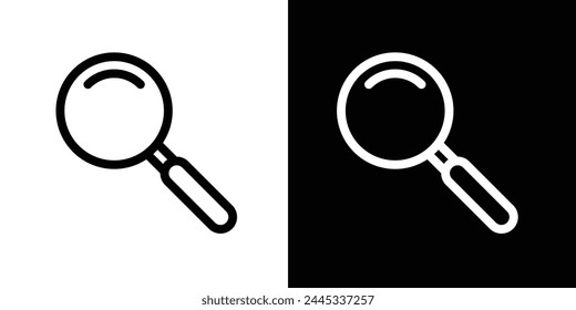 Discovery and Magnifying Search Icon Set. Exploratory Tool and Magnification Symbols.