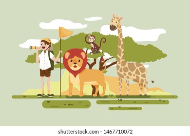 Discovery in Savannah, Vector, Illustration