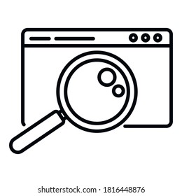 Icono de explorador web de detección. Símbolo vectorial del navegador web de descubrimiento de esquema para diseño web aislado en fondo blanco