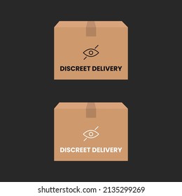 Discreet delivery hide online shopping icon illustration sign design vector