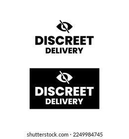 Discreet delivery packaging shopping products sensitive icon label sign design vector