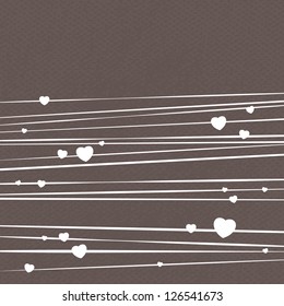 Discreet vector Valentine's wallpaper. Hearts on the outlines.