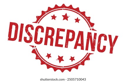 Discrepancy rubber stamp on white background. Discrepancy Stamp.