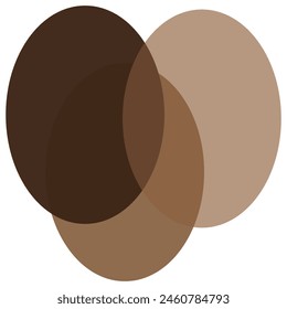 Discrete math icon. Overlapping circles. Intersection. Venn diagram icon. vector symbol on white background