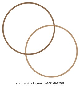 Discrete math icon. Overlapping circles. Intersection. Venn diagram icon. vector symbol on white background