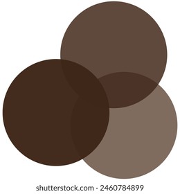 Discrete math icon. Overlapping circles. Intersection. Venn diagram icon. vector symbol on white background
