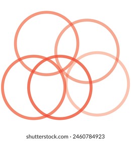Discrete math icon. Overlapping circles. Intersection. Venn diagram icon. vector symbol on white background