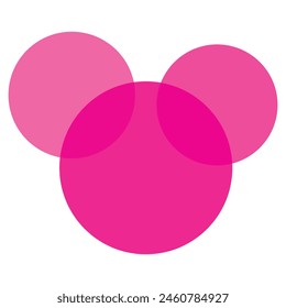 Discrete math icon. Overlapping circles. Intersection. Venn diagram icon. vector symbol on white background