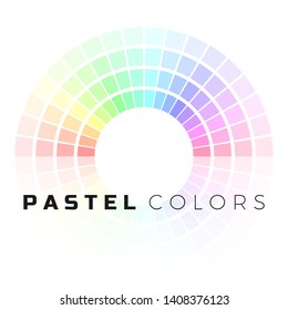 Discrete set of pastel shades. Circle color palette. Pastel color spectrum. Vector illustration isolated on white background