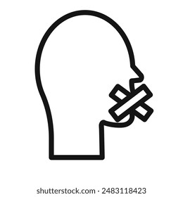 discrimination or censorship icon mark in filled style
