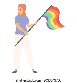 Discrimination homophobia icon cartoon vector. Homosexual day. Rainbow flag