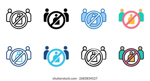 Ícone de discriminação define coleção de vários estilos 
