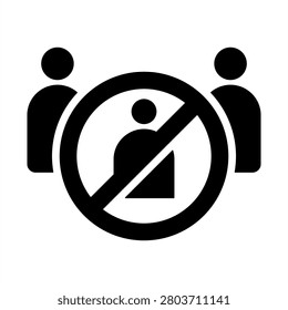 Discrimination Icon - Solid Black Glyph Icons For Sociology and Education