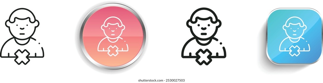 discrimination icon. Thin Linear, Regular and Button Style Design Isolated On White Background