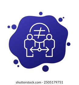 discrimination and inequality line icon, vector