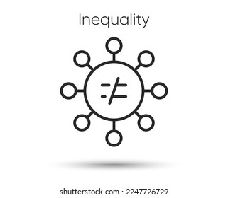 Discrimination line icon. Equality balance sign. Gender inequality symbol. Illustration for web and mobile app. Line style equal ethics icon. Editable stroke gender discrimination. Vector