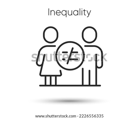Discrimination line icon. Equality balance sign. Gender inequality symbol. Illustration for web and mobile app. Line style equal ethics icon. Editable stroke gender discrimination. Vector