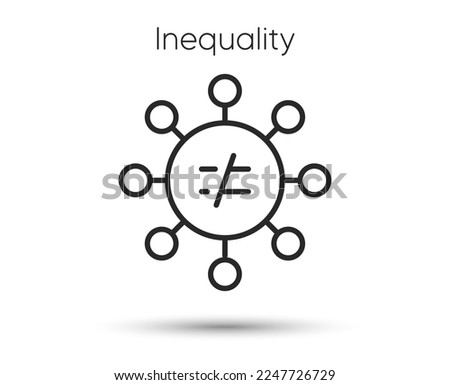 Discrimination line icon. Equality balance sign. Gender inequality symbol. Illustration for web and mobile app. Line style equal ethics icon. Editable stroke gender discrimination. Vector