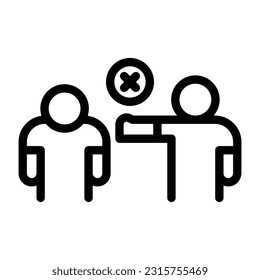 gráfico vectorial de icono de línea de discriminación