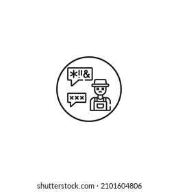 discrimination outline style icon in circle