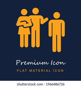Discrimination premium material ui ux isolated vector icon in navy blue and orange colors