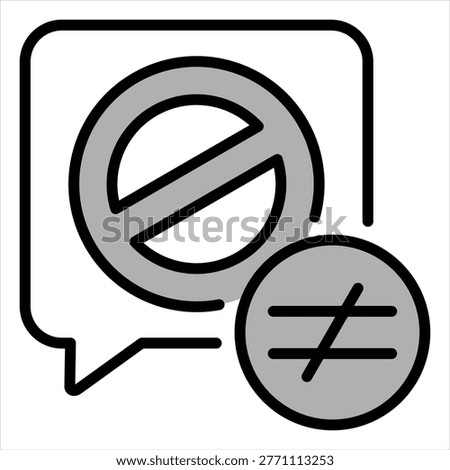 Discrimination Single Icon Black Grey