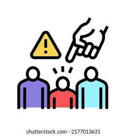 Diskriminierung sozialen Problem Farbe Symbol Vektorgrafik. Zeichen sozialer Diskriminierung. einzelne Symbolillustration