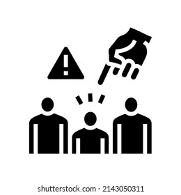 discriminación problema social glifo vector de icono. signo de problema social de discriminación. símbolo de contorno aislado ilustración negra