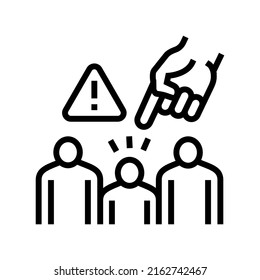 discrimination social problem line icon vector. discrimination social problem sign. isolated contour symbol black illustration