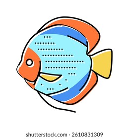 discus fish color icon vector. discus fish sign. isolated symbol illustration