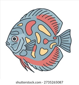 Discus fish illustration vector art design