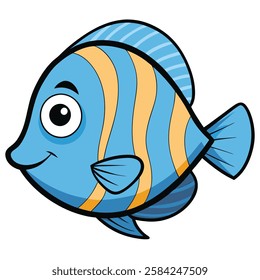 Discus fish isolated flat vector illustration on white background