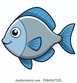 Discus fish isolated flat vector illustration on white background