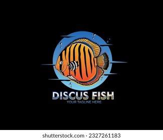 Discus fish logo design.mascot logo