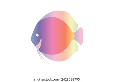 Discus Fish Pastel Metallic Sticker Design