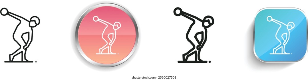 discus icon. Thin Linear, Regular and Button Style Design Isolated On White Background