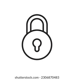 Discus Padlock Outline Icon Vector Illustrator