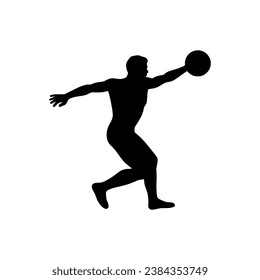 Discus Throw Icon on White Background - Simple Vector Illustration