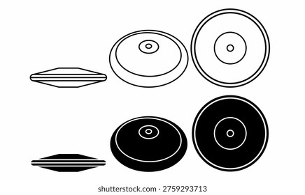 discus throw also known as disc throw icon set