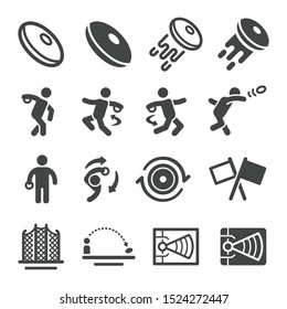 discus throw sport and recreation icon set,vector and illustration