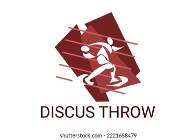 Discus throw sport vector line icon. Discus throw stance. sport pictogram, vector illustration.