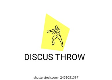 Discus throw sport vector line icon. Discus throw stance. sport pictogram, vector illustration.
