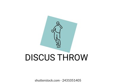 Discus throw sport vector line icon. Discus throw stance. sport pictogram, vector illustration.

