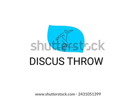 Discus throw sport vector line icon. Discus throw stance. sport pictogram, vector illustration.
