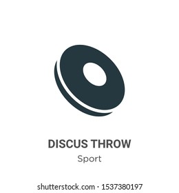 Discus throw vector icon on white background. Flat vector discus throw icon symbol sign from modern sport collection for mobile concept and web apps design.