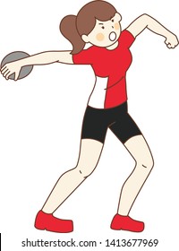 the discus throw. woman sports athlete
