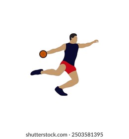 Discus Thrower Athlete vector illustration on white background
