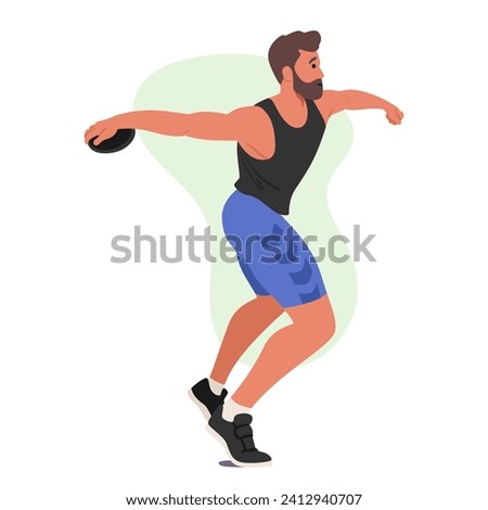 Discus Throwing Athlete Exhibits Powerful Rotational Technique, Precise Footwork, And Explosive Strength. With Focused Precision, They Release The Discus, Demonstrating Skill, Balance, And Athleticism