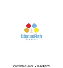 Diseño del logotipo de Discufish, logotipo del acuario