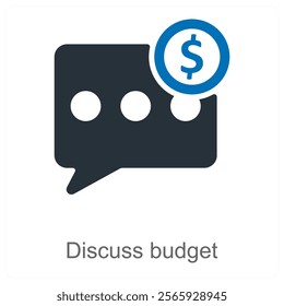 Discuss Budget and finance icon concept